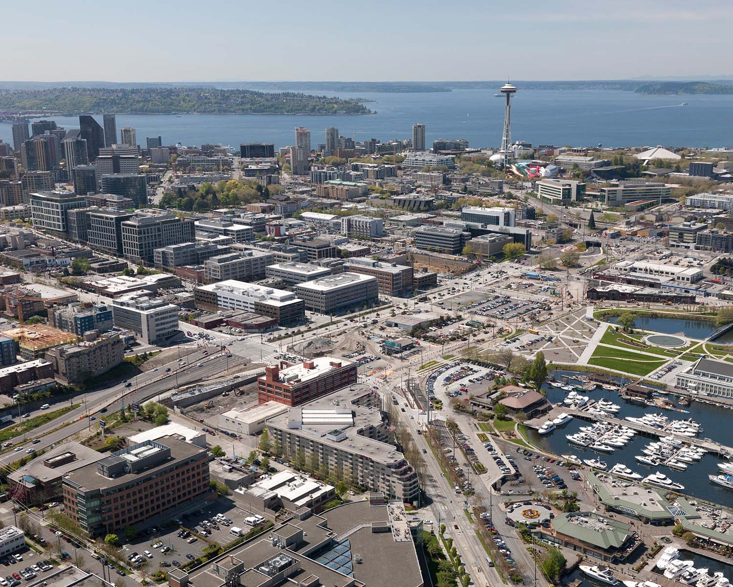 aerial view of south lake union in 2012