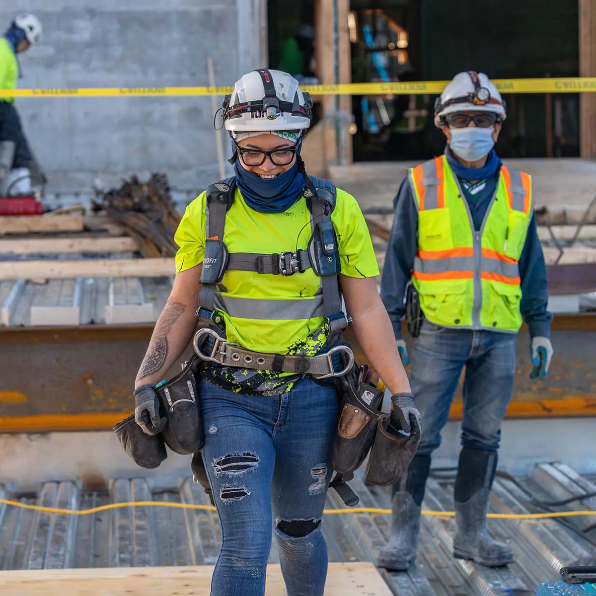 female construction worker on the jobsite