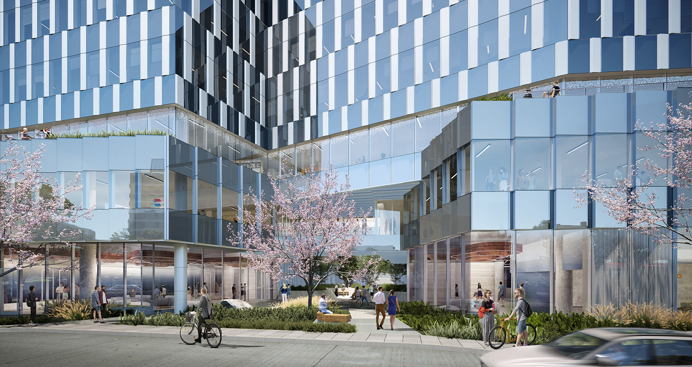 building rendering at street level