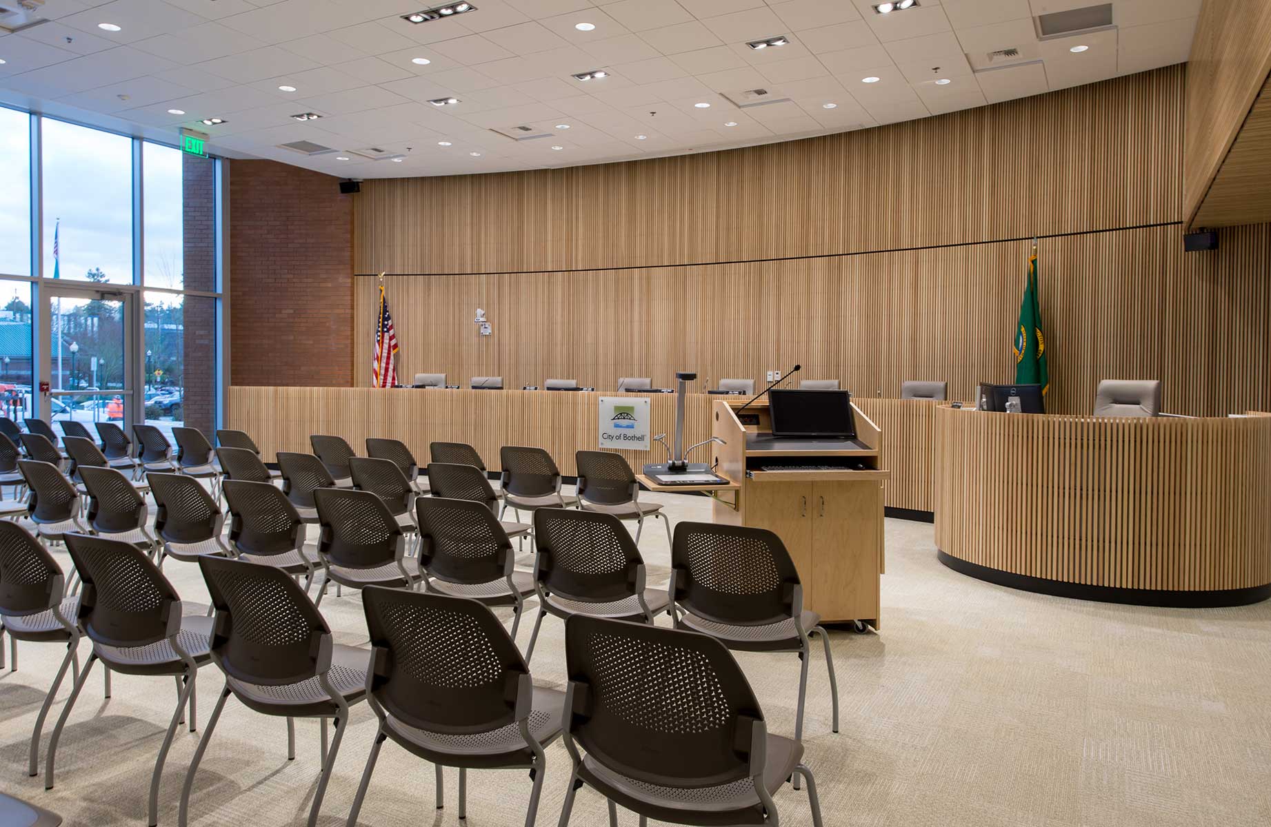 courtroom inside bothell city hall