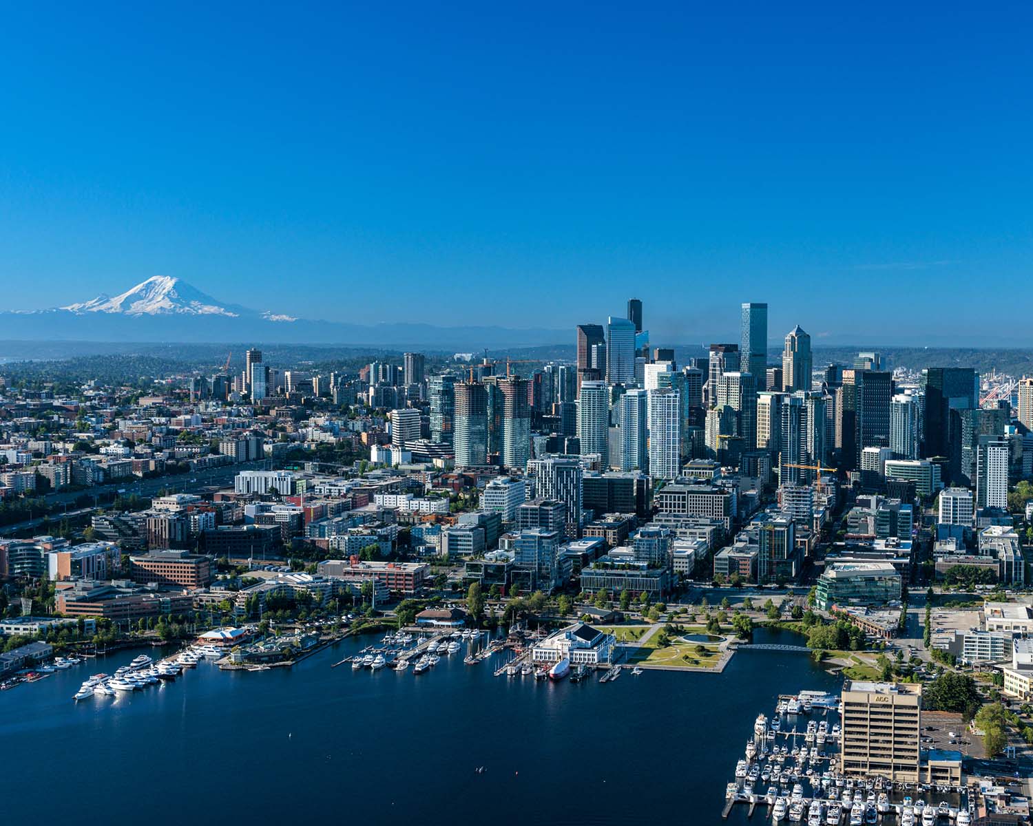Aerial view of South Lake Union in 2022