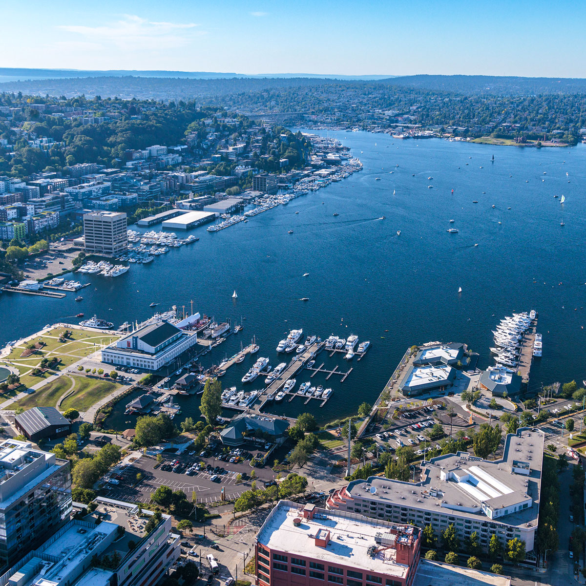 aerial view of lake union