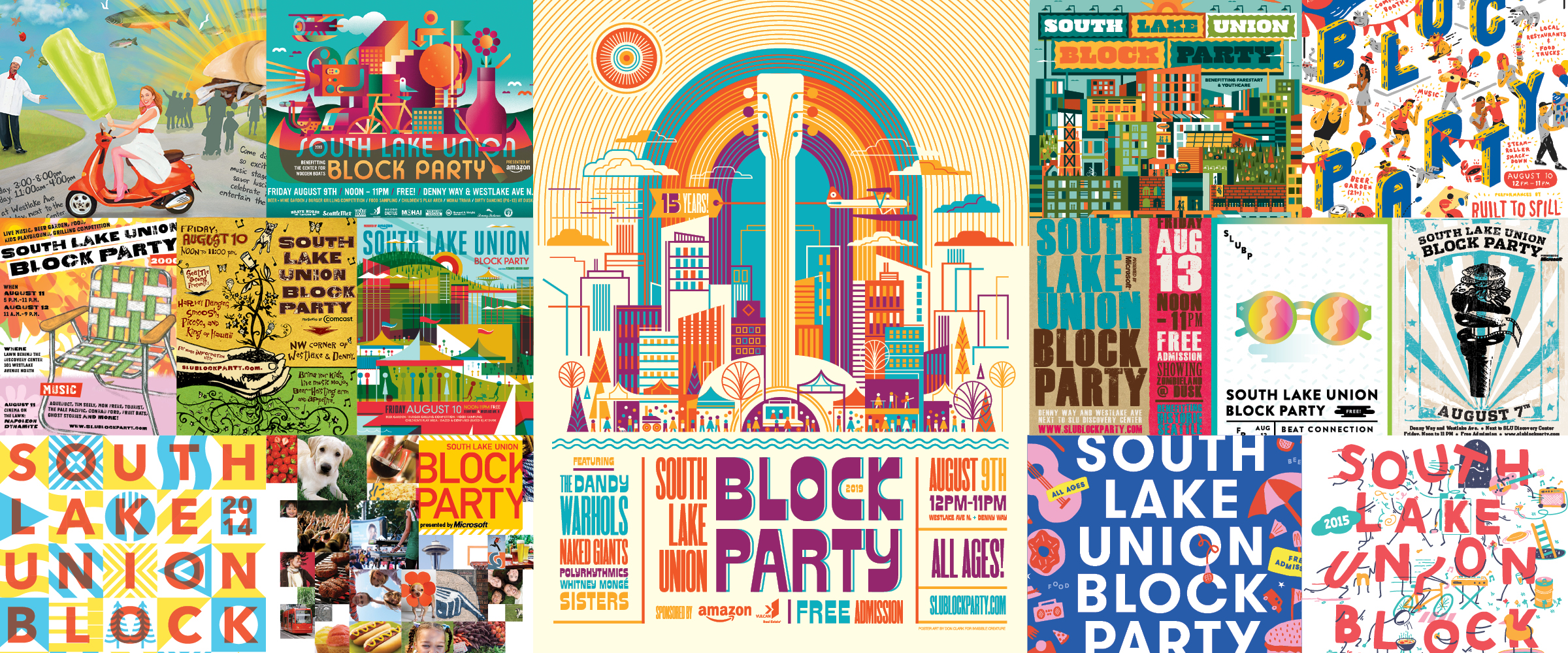 collage of slu block party posters